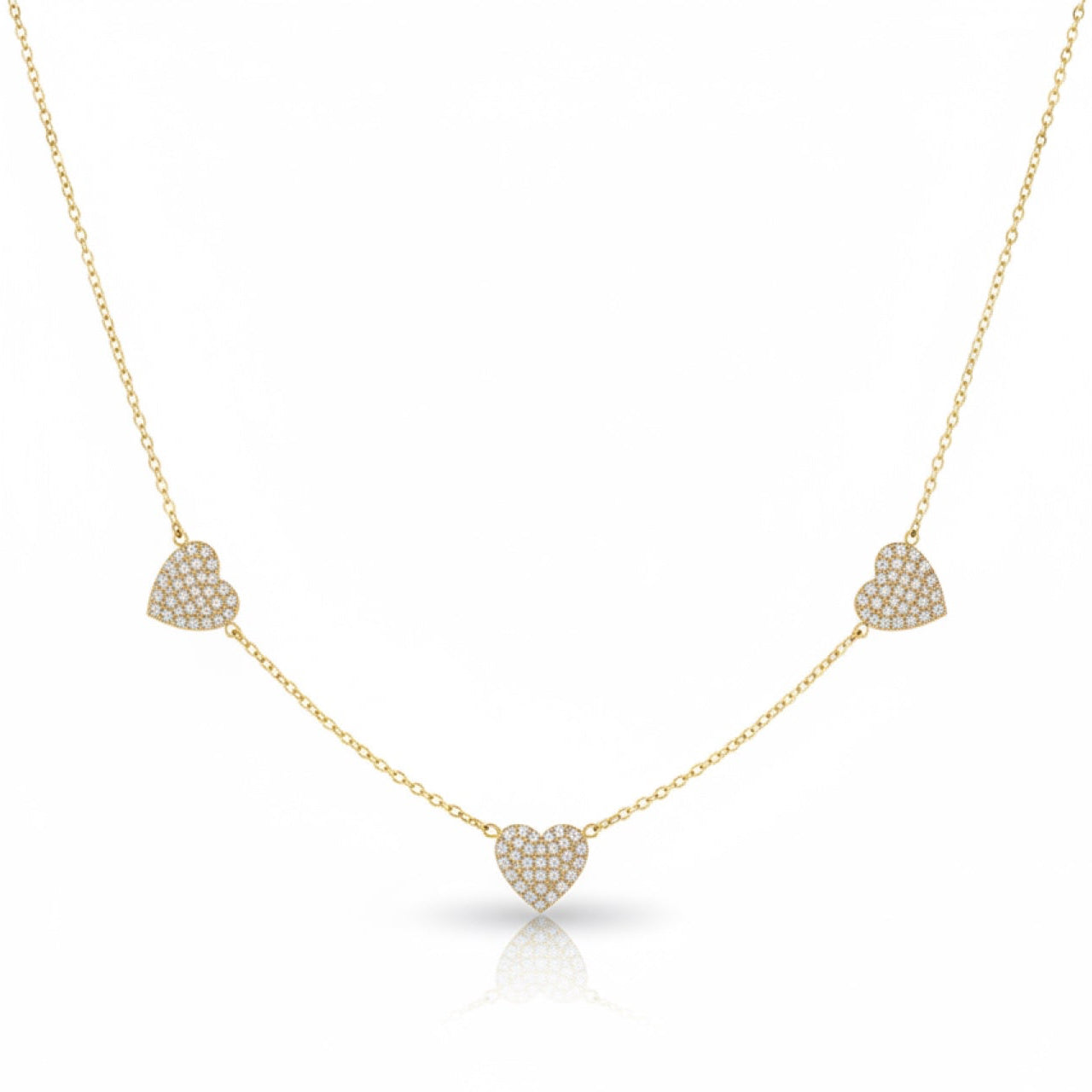 Pave Hearts Necklace