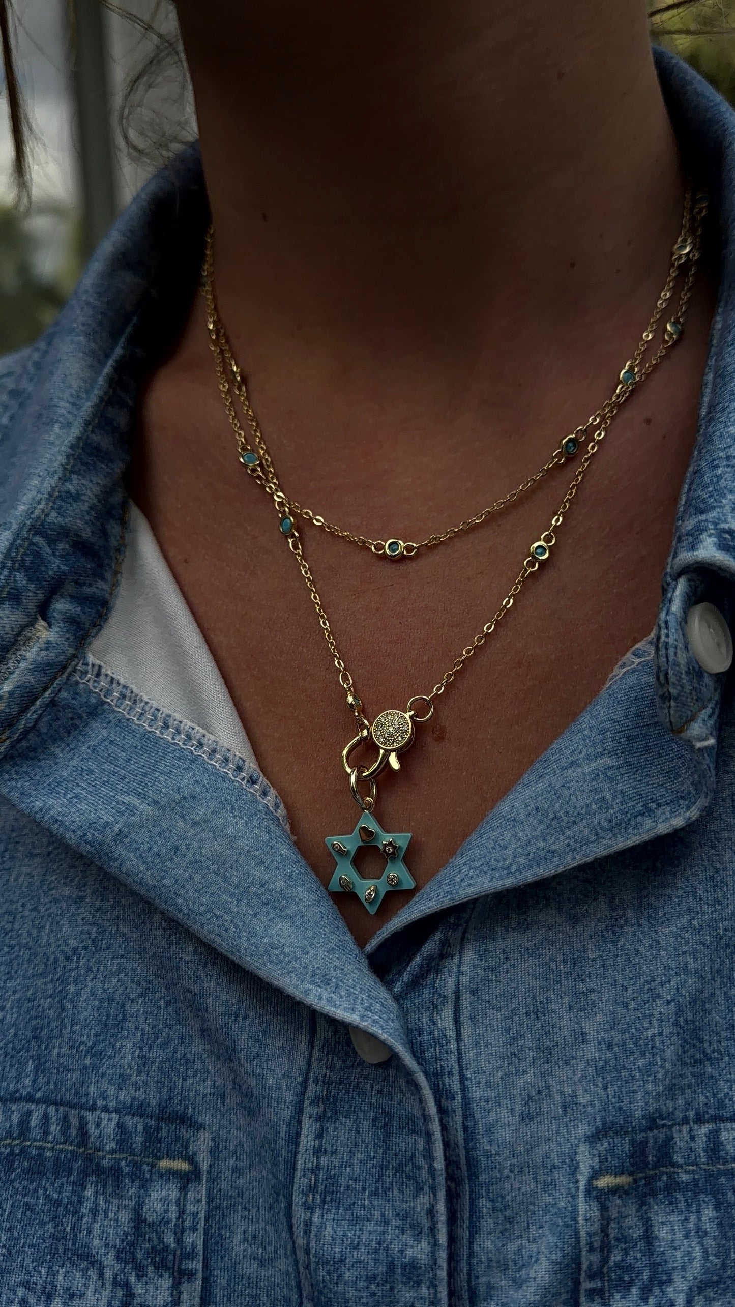 Enamel Star of David Charm