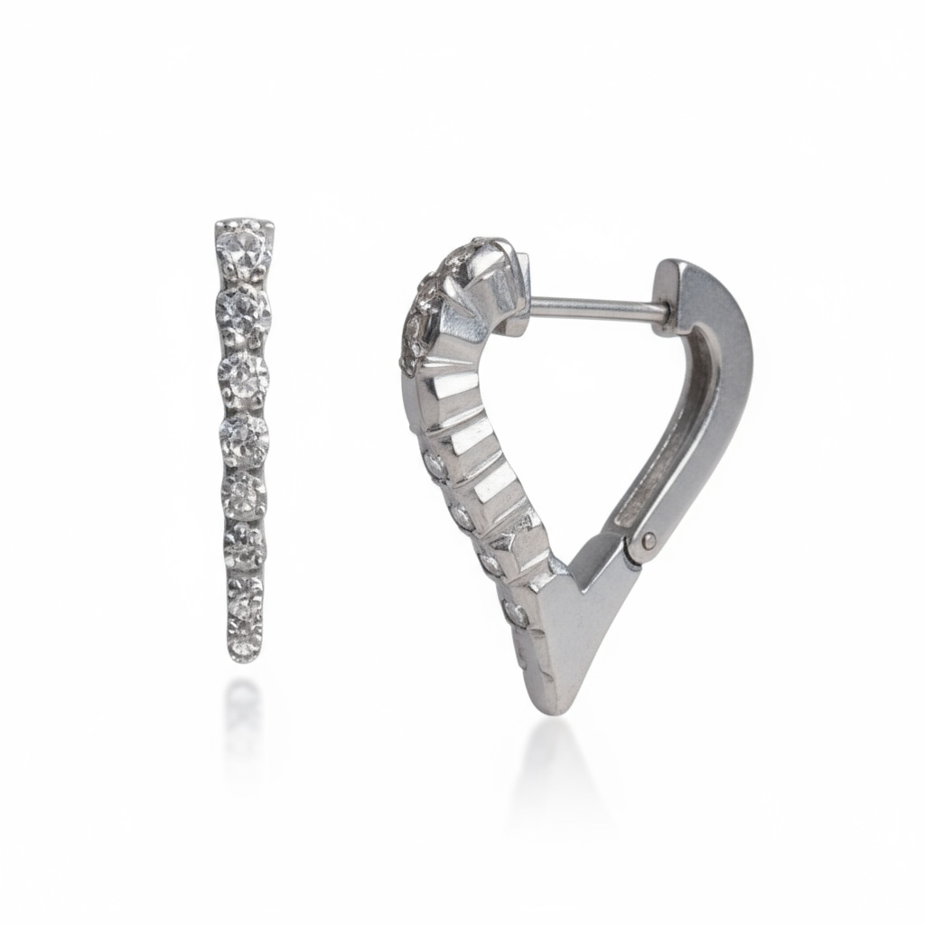 PAVE HEART HUGGIE