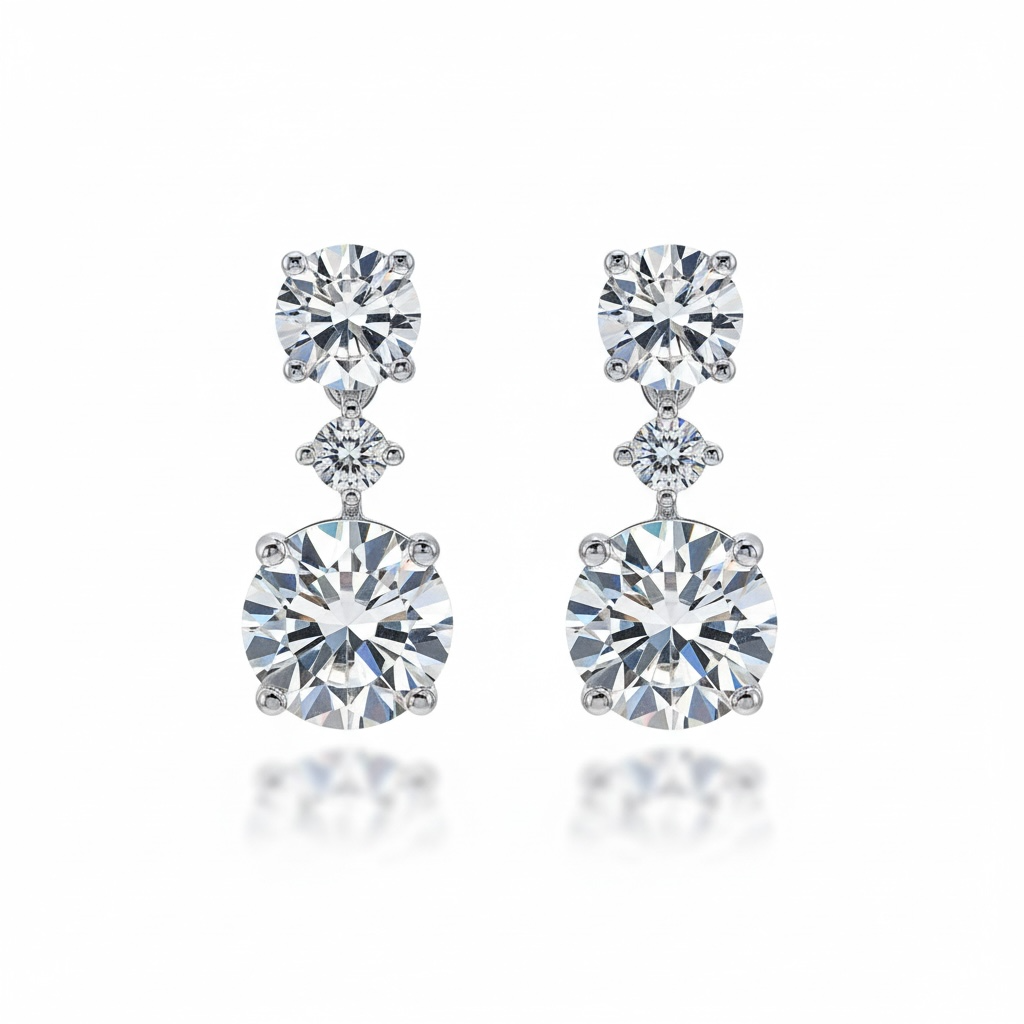 Triple Spark Drop Earrings