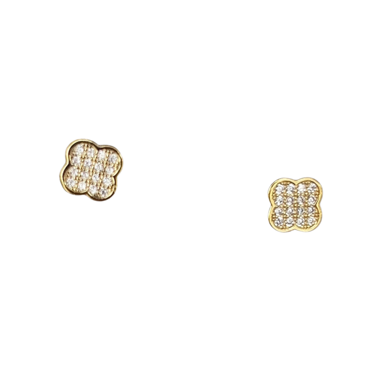 Small Pave Clover Stud