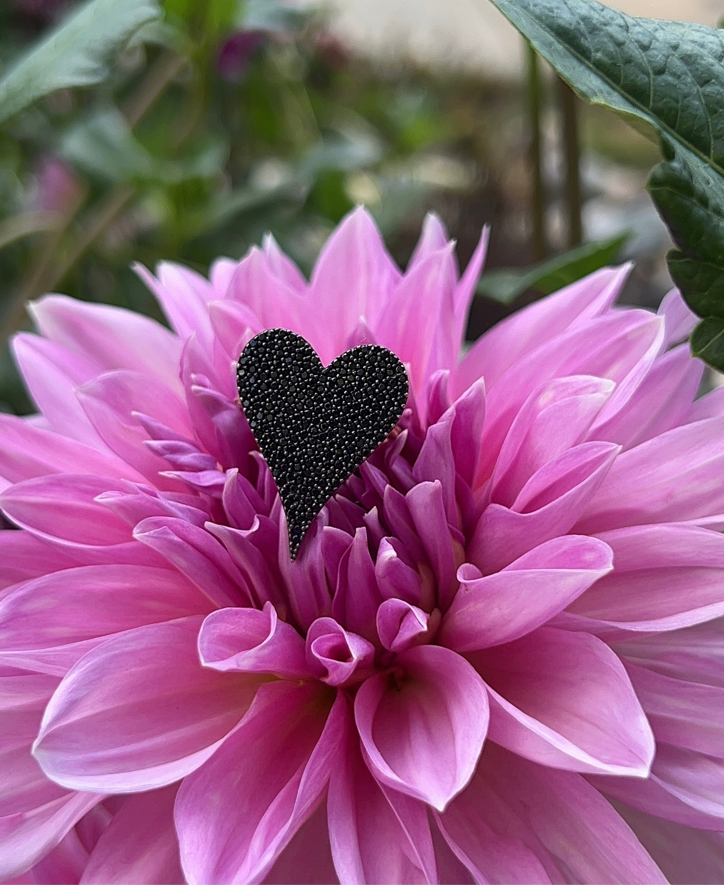 Black Pave Heart Ring