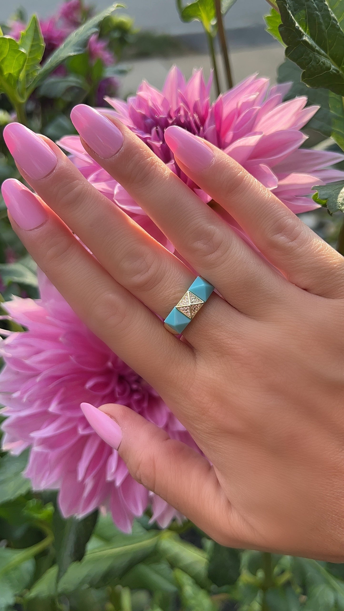 Pave Geometric Gem RingÂ