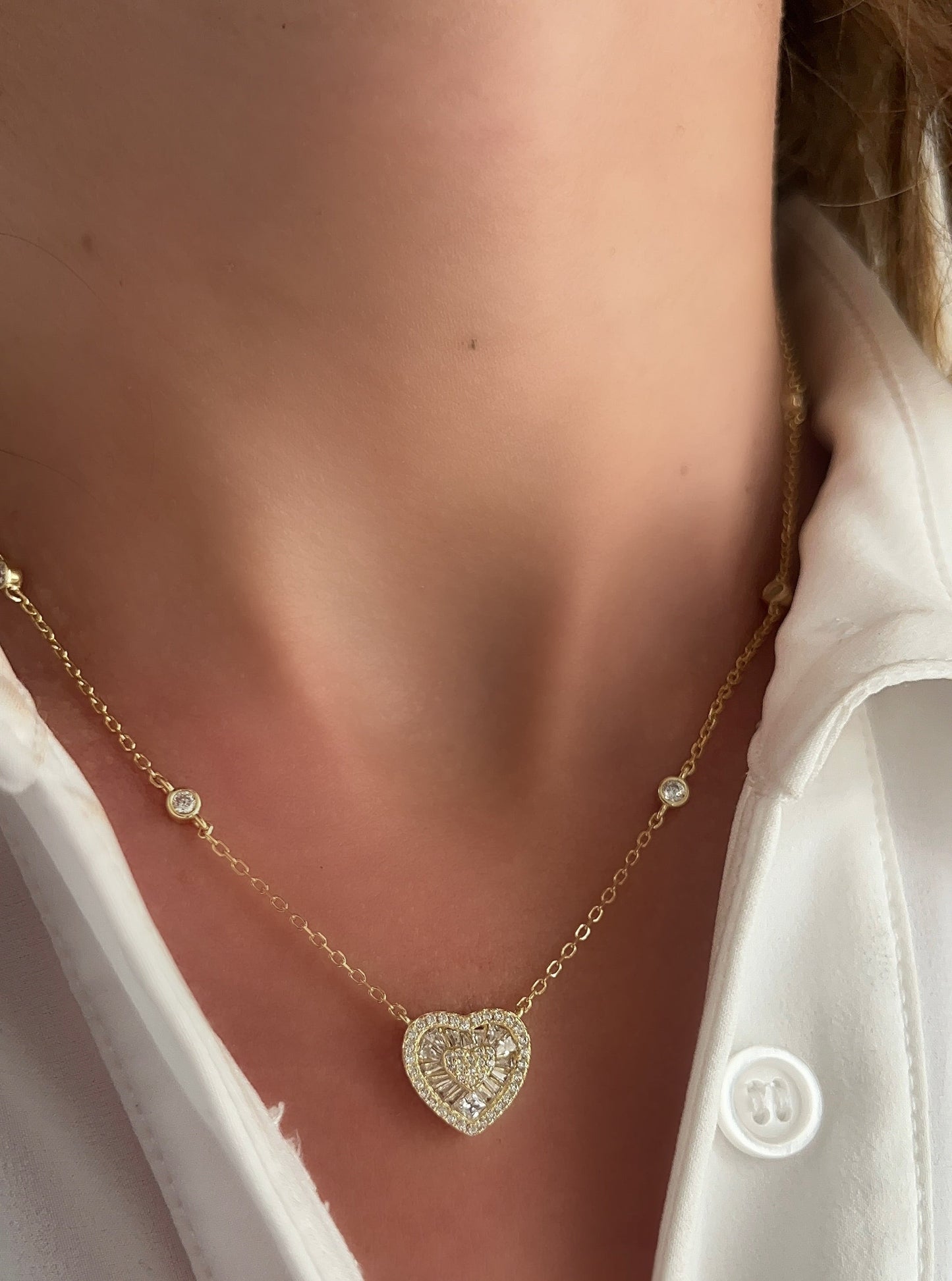 Baguette Heart Necklace