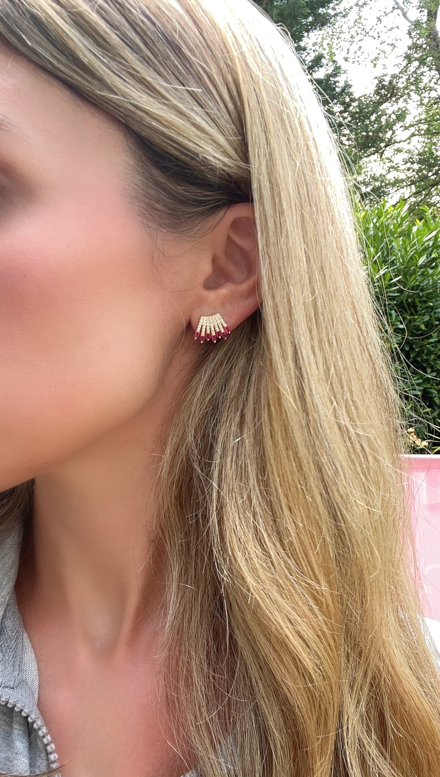 Pink Fireworks Studs
