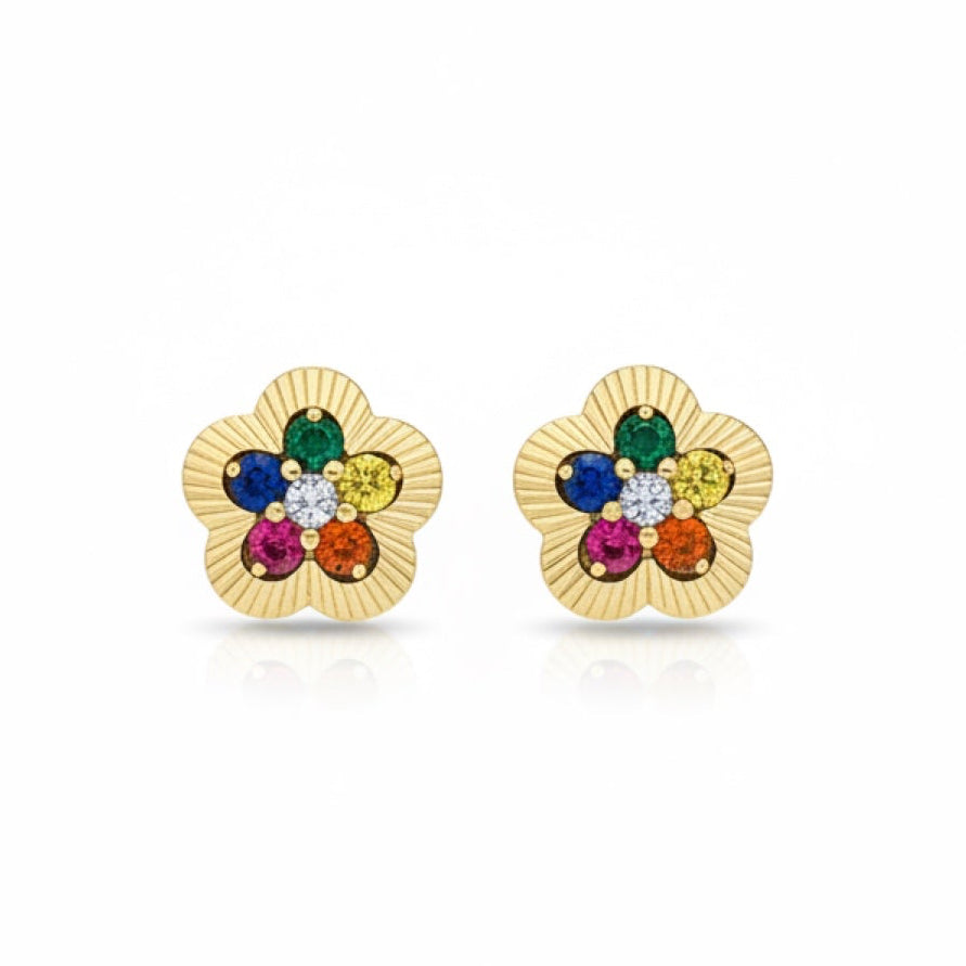 Rainbow Flower Studs