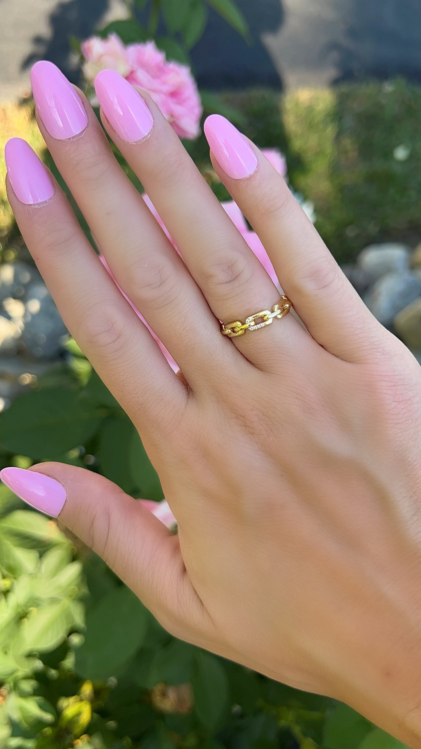 Pave Accent Chain Link Ring