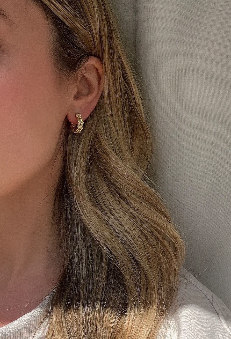 Pave Accent Edgy Huggies