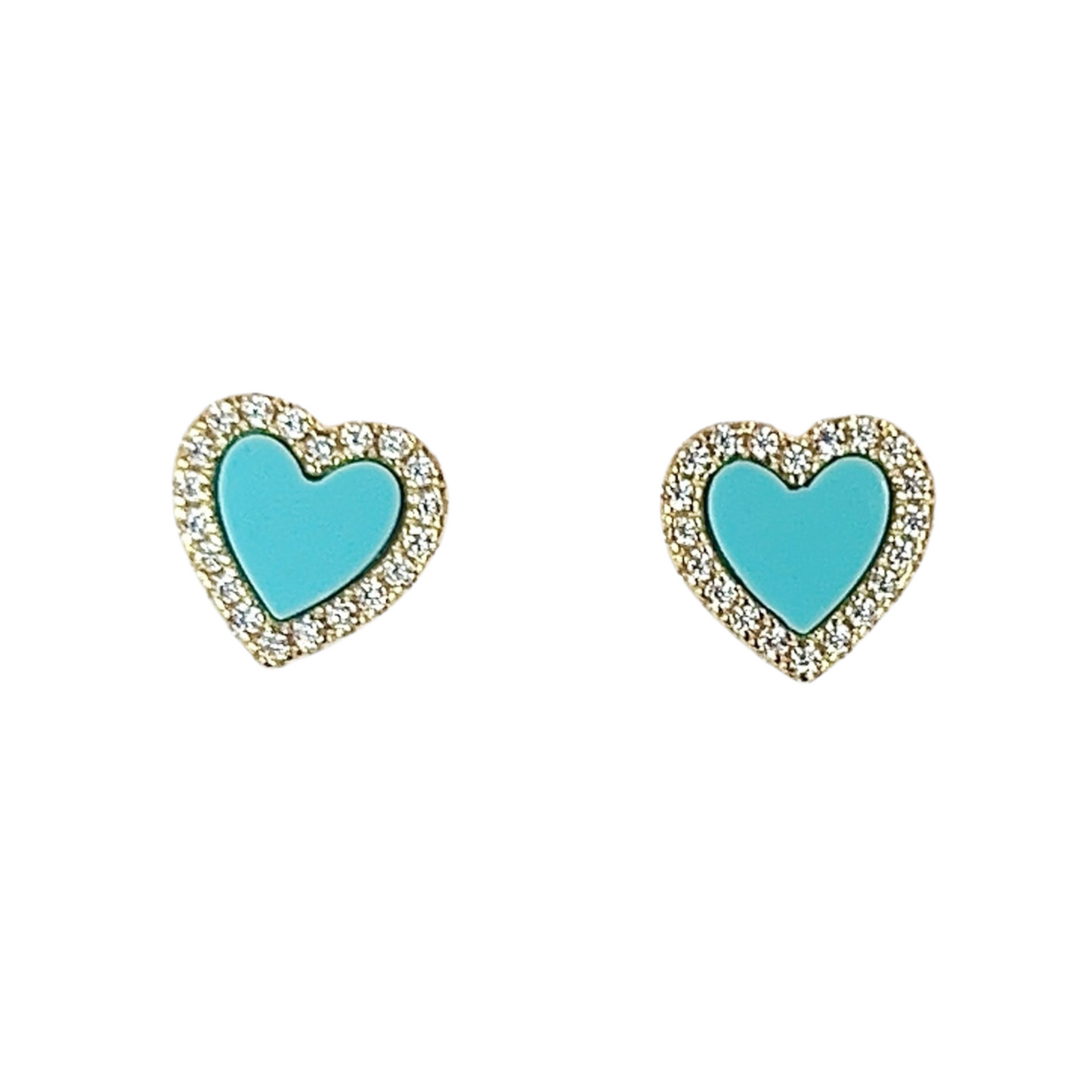 Mini Enamel Heart Stud