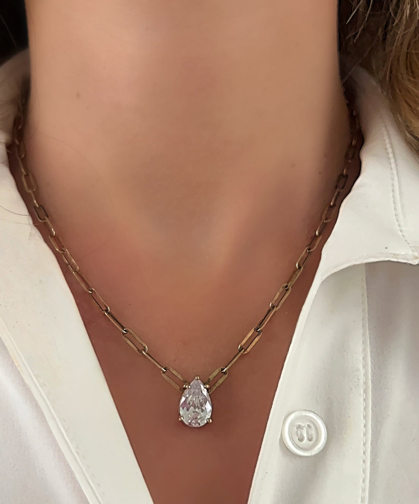 Pear Stone Necklace