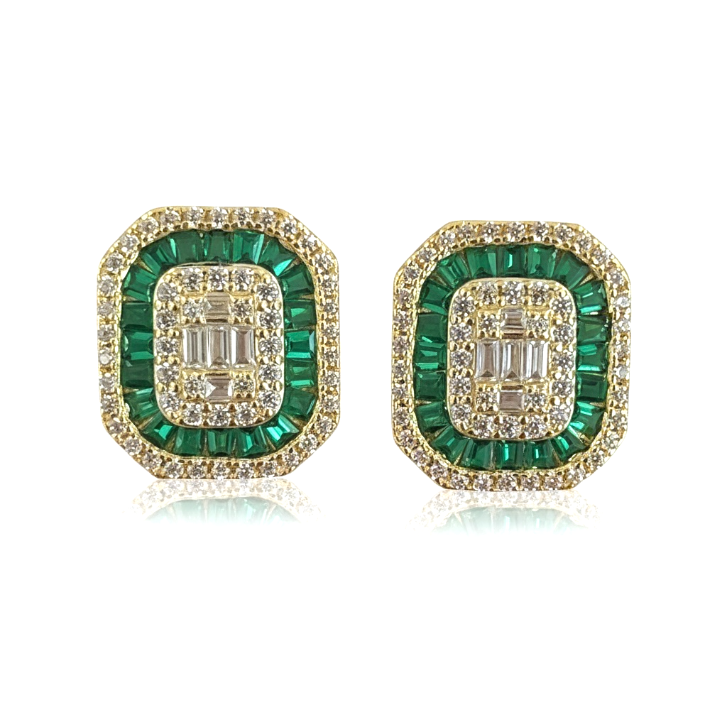 Colorful Baguette Statement Studs