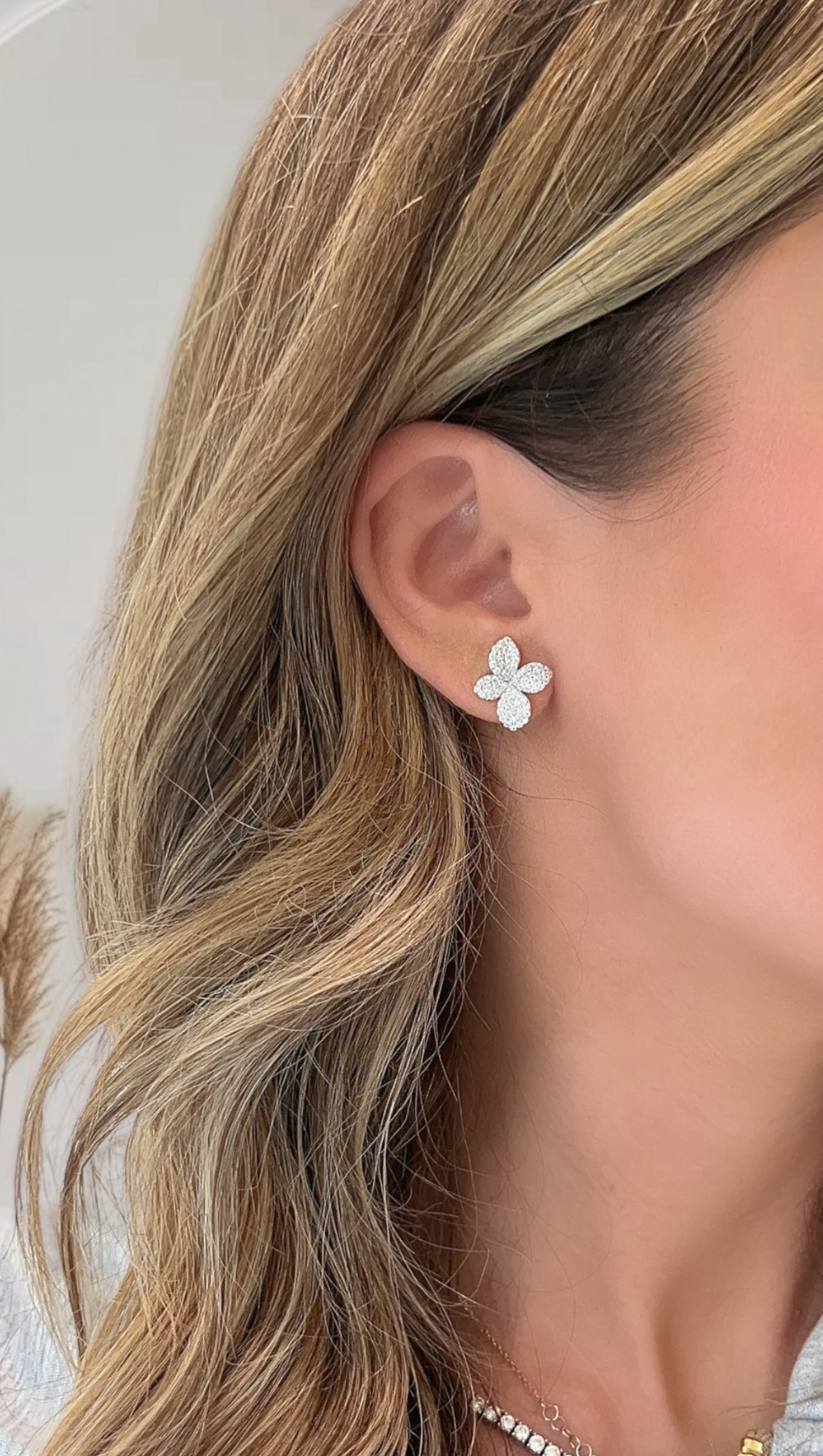 Small Petal CZ Studs