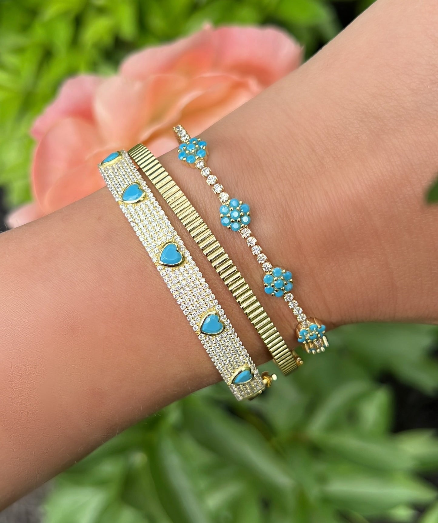 Turquoise Heart Bangle