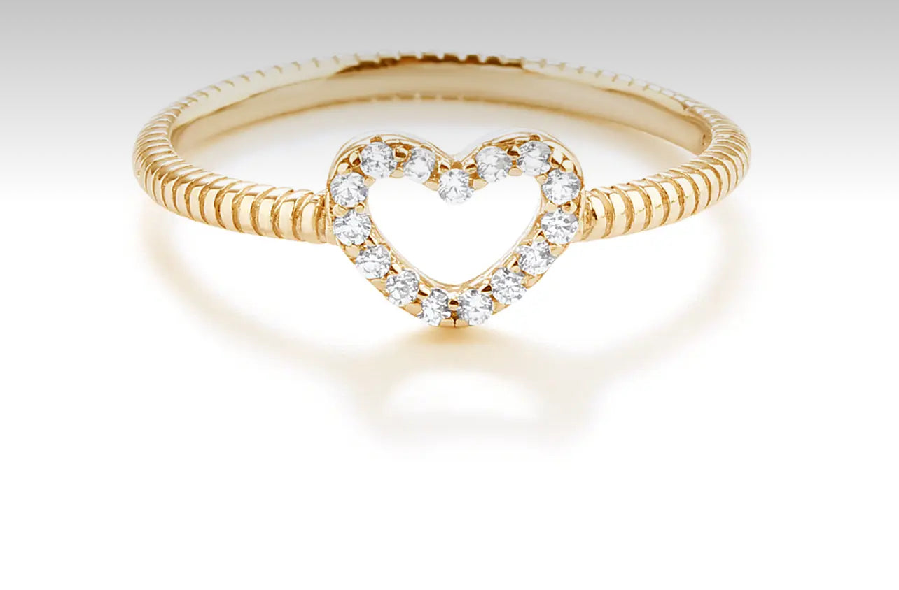 Clear Open Heart Ring
