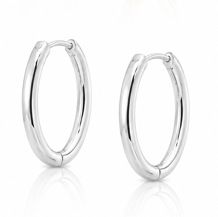 Sleek Metal Oval Hoop