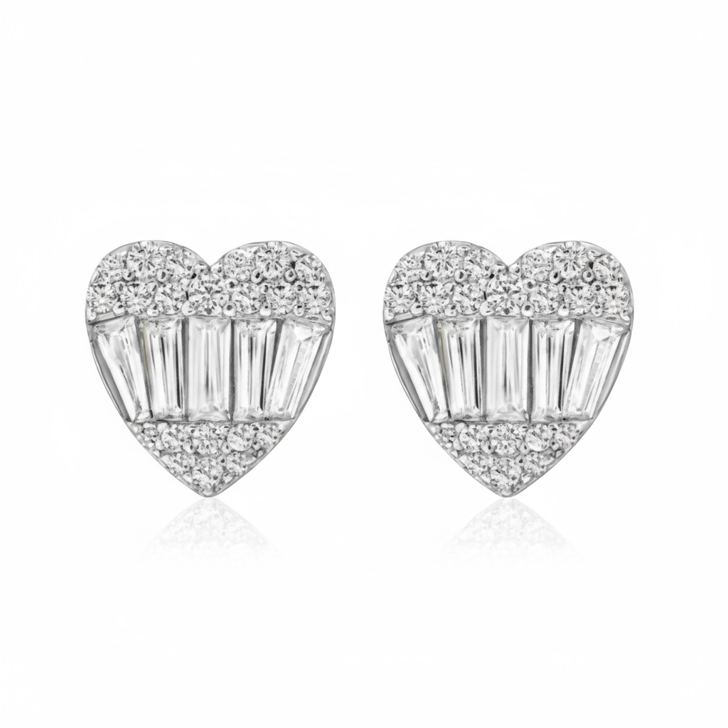 Mixed Stone Heart Studs