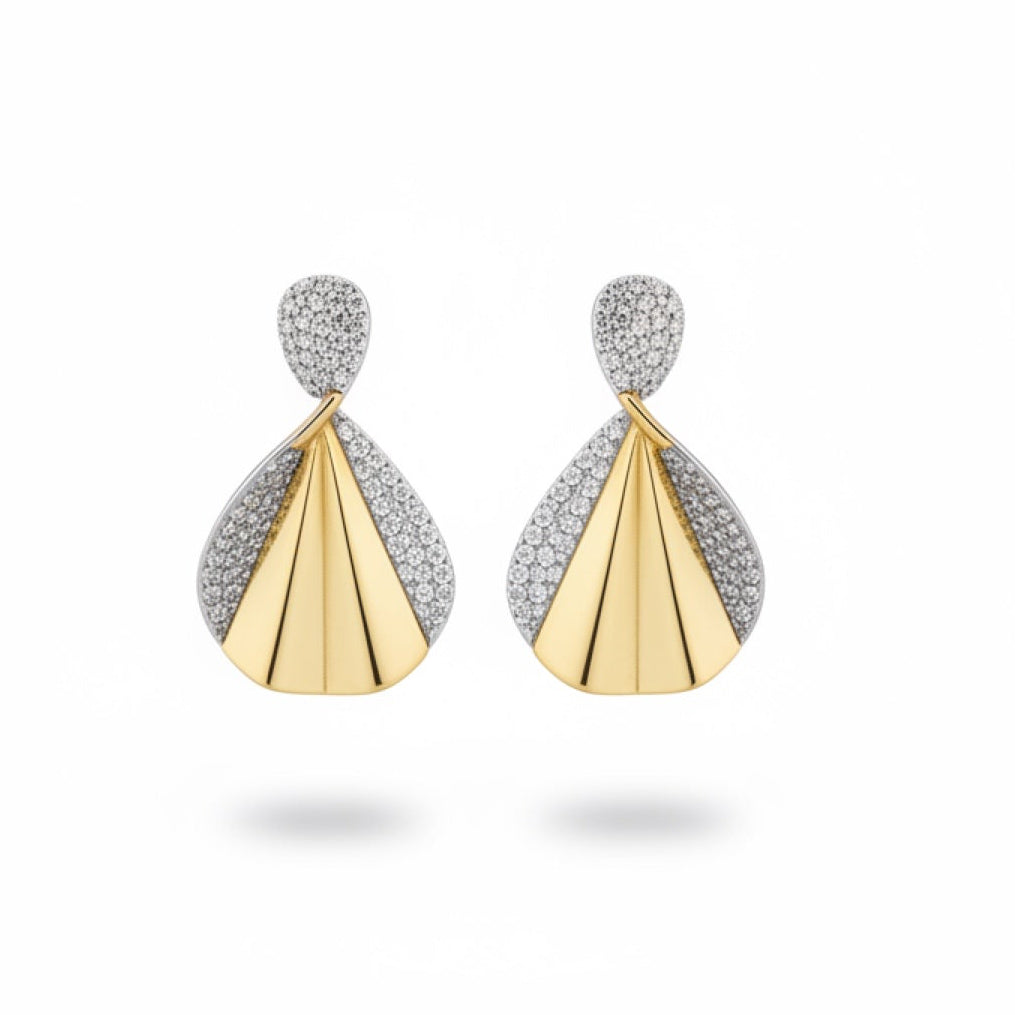 Pave Accent Fan Earrings