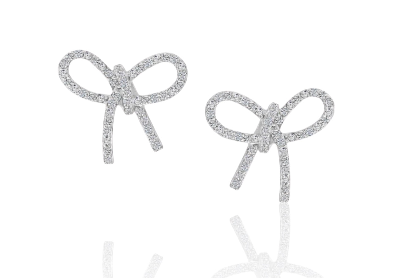 Pave Bow Studs