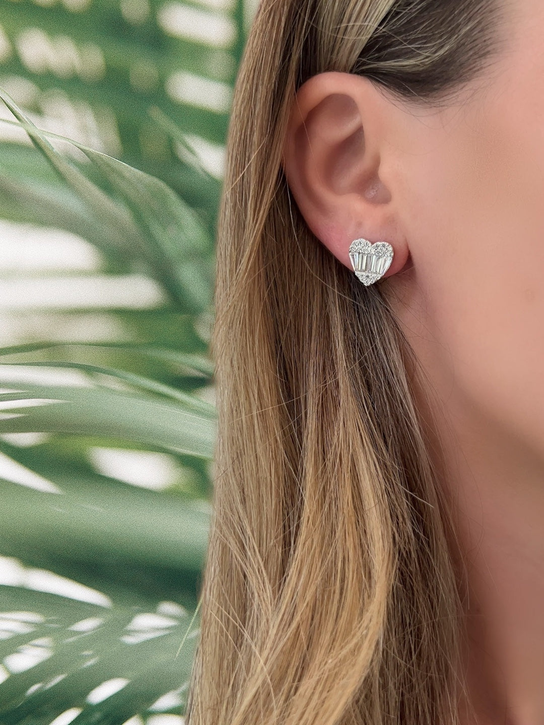 Mixed Stone Heart Studs