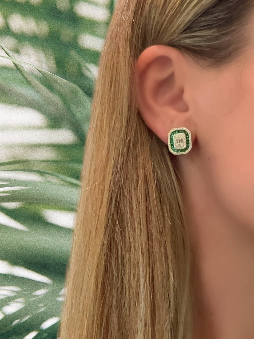 Colorful Baguette Statement Studs