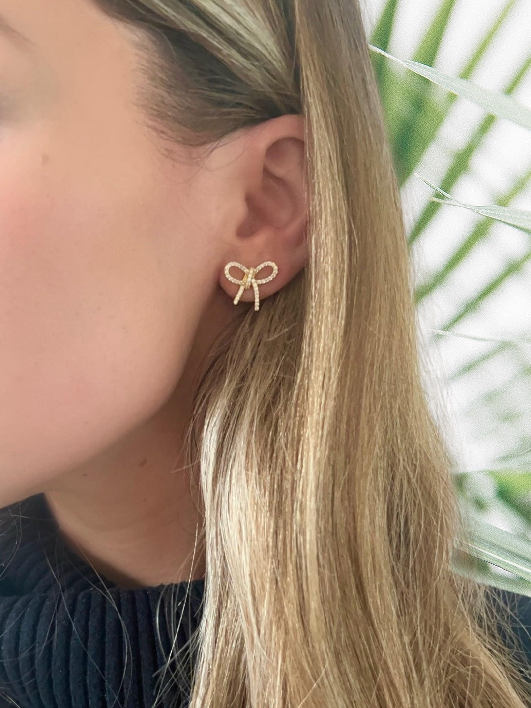 Pave Bow Studs