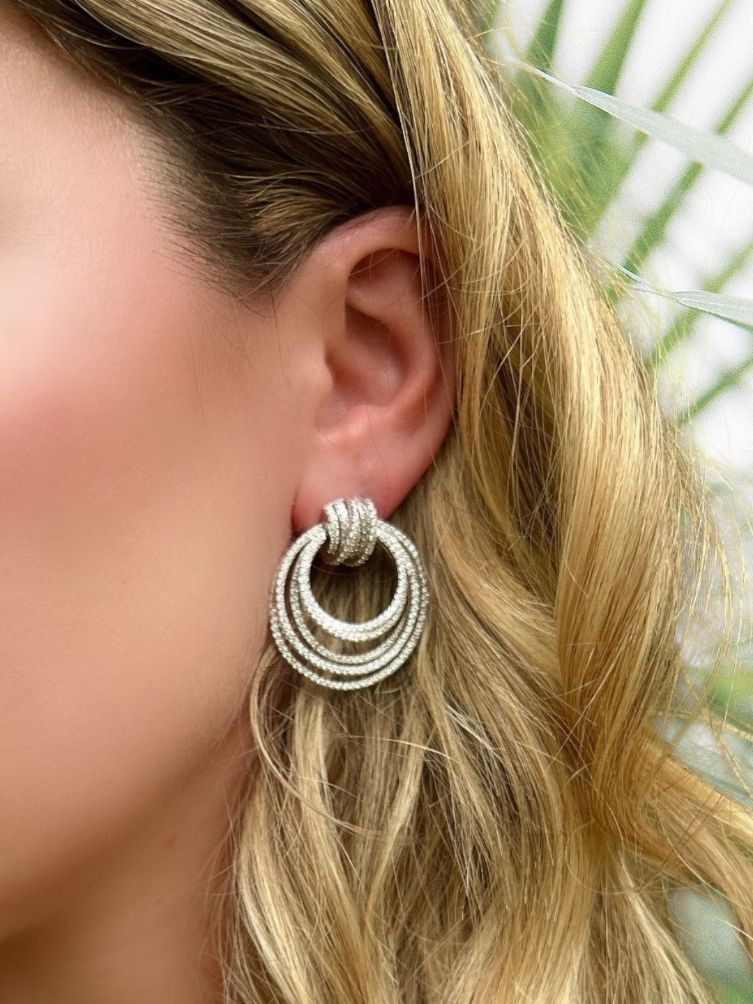 Glam Silver Statement Earrings