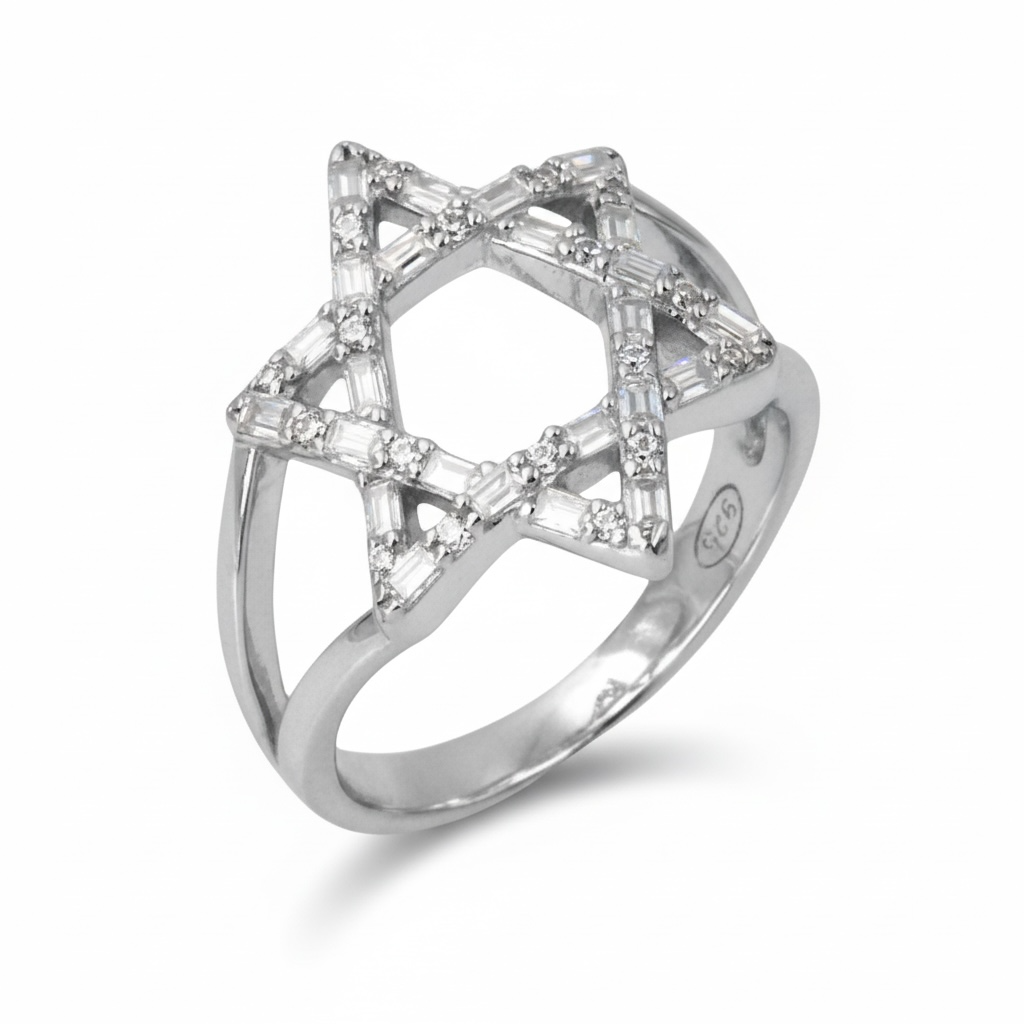 Pave Star of David Ring