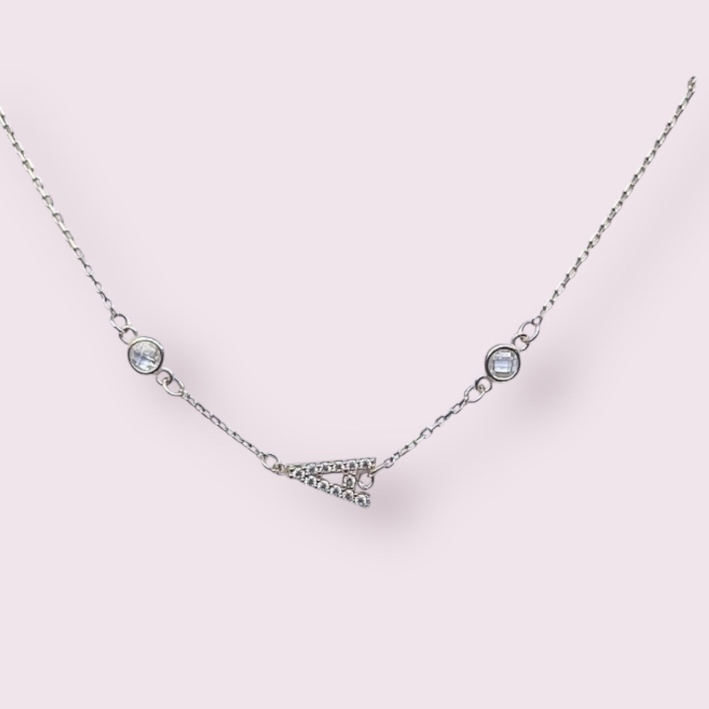 Solid 14k Gold CZ Initial Bezel Bracelet