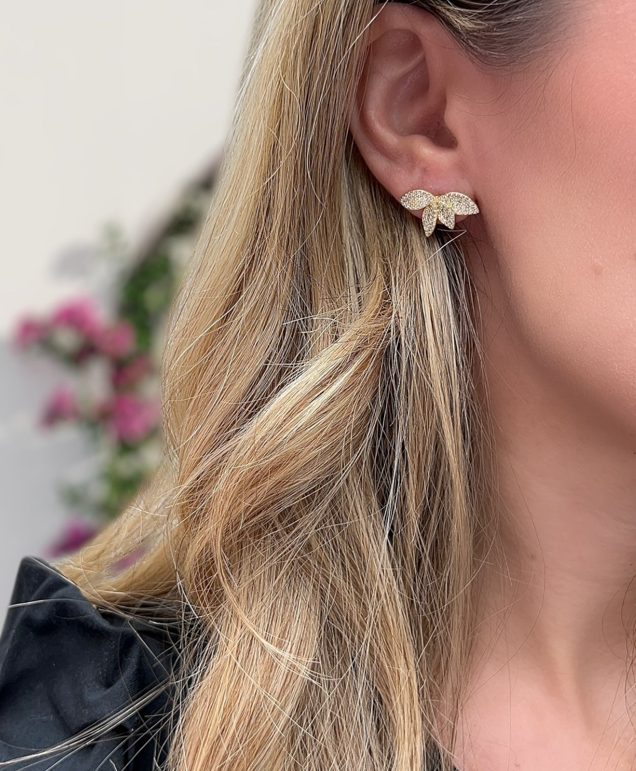 Petal Pave Earrings