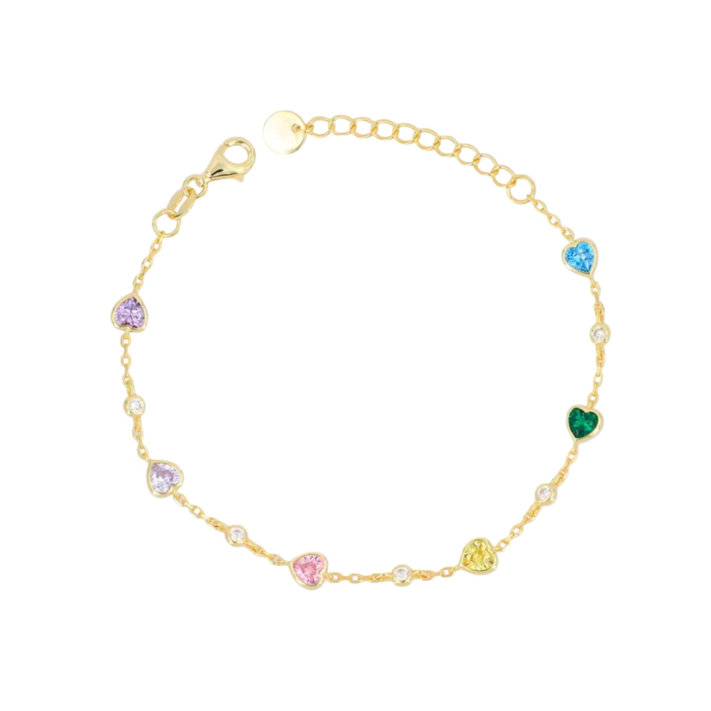 Girls Rainbow Heart Bracelet