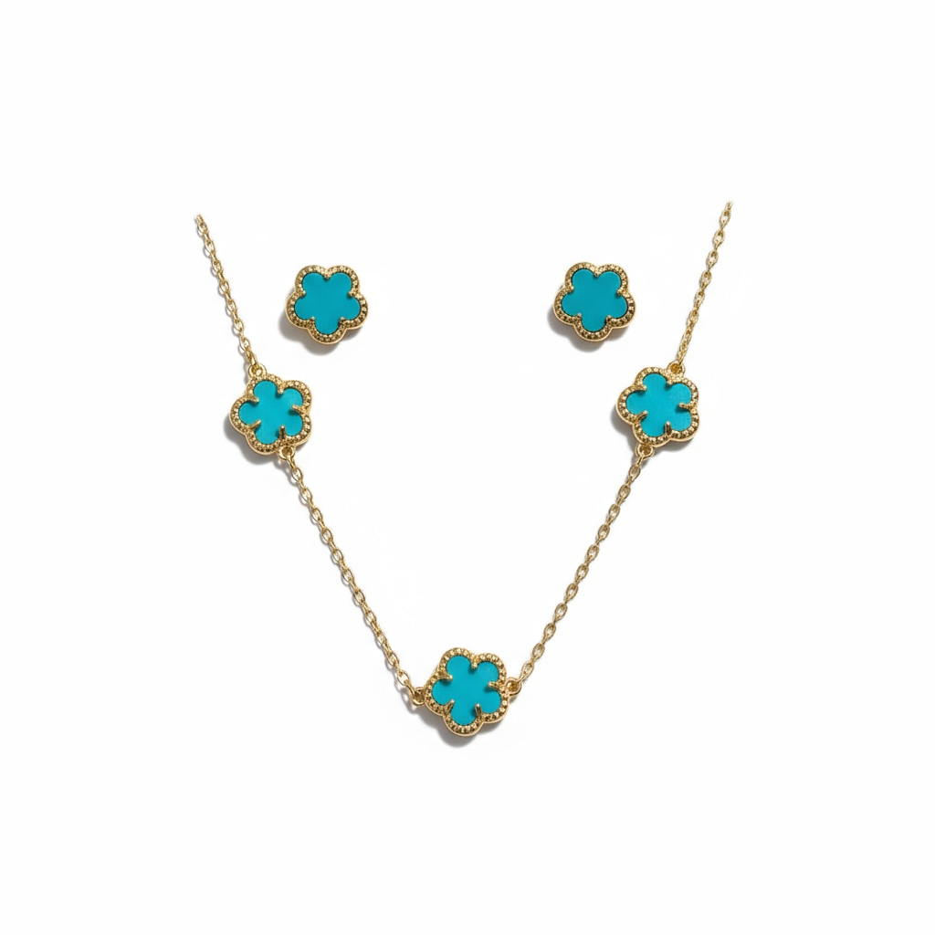 Turquoise Flower Set