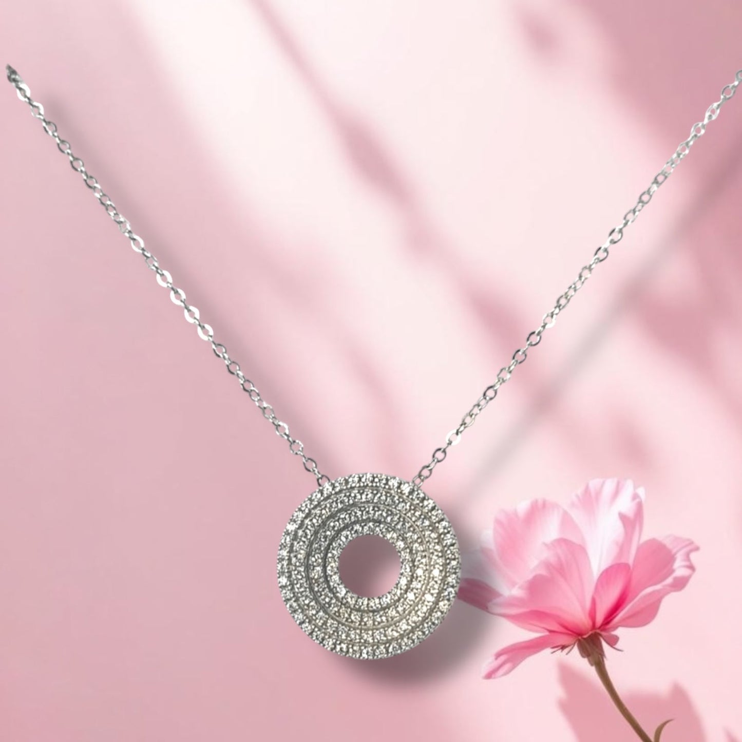 Pave Multi Circle Necklace