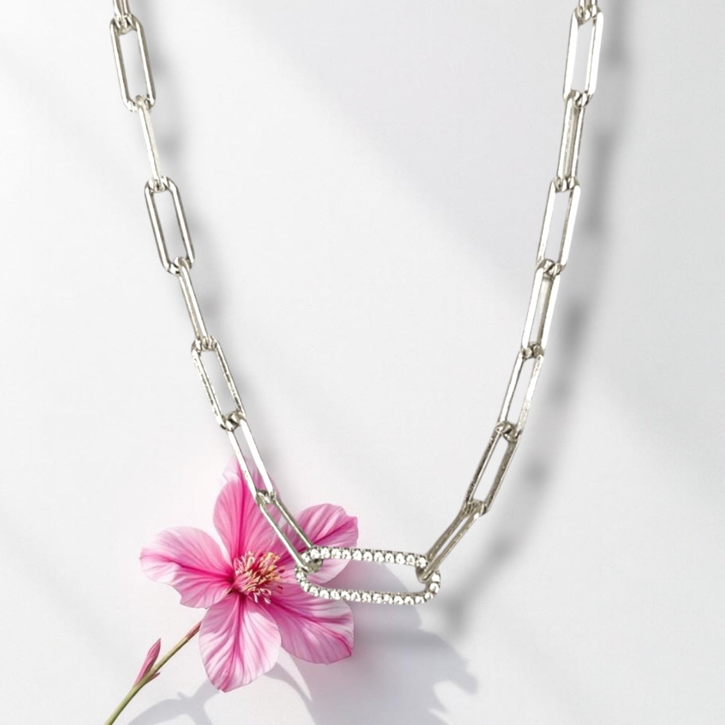 Sparkly Accent Paperclip Necklace