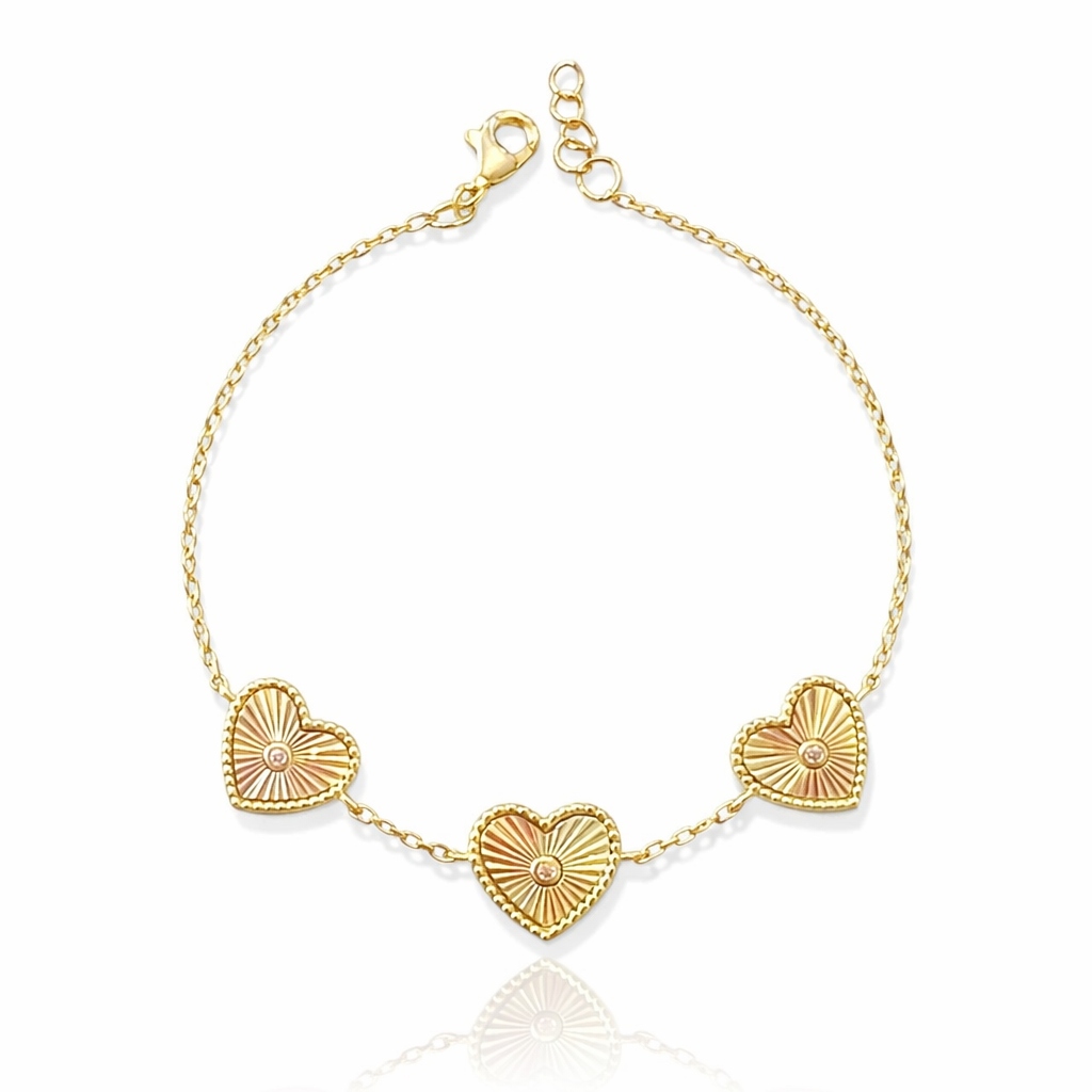 Fluted Hearts Bracelet