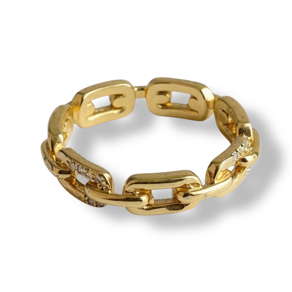 Pave Accent Chain Link Ring