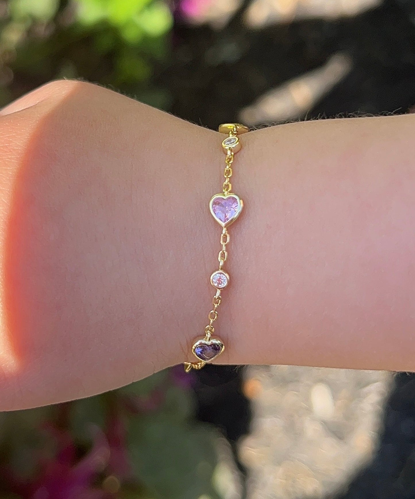Girls Rainbow Heart Bracelet