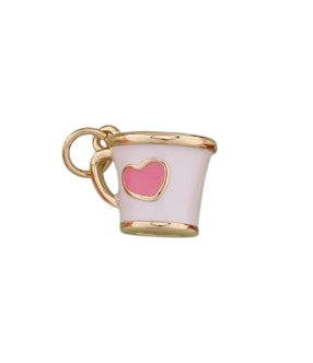 Enamel Heart Cup Charm