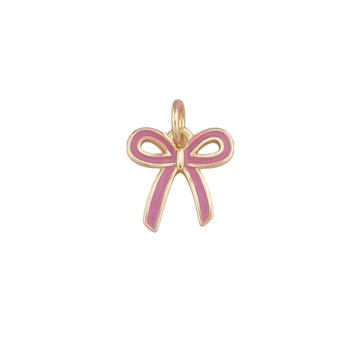 Pink Ribbon Bow Charm