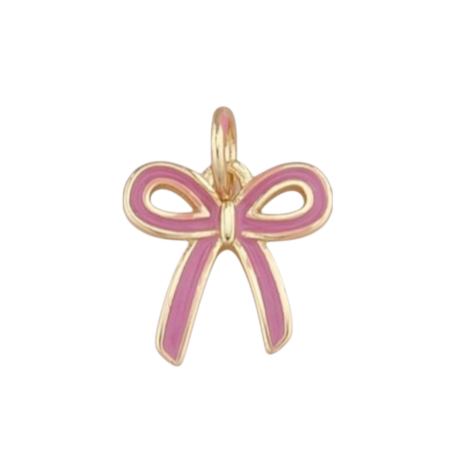 Pink Ribbon Bow Charm
