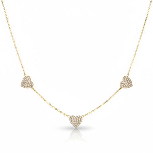 Pave Hearts Necklace 