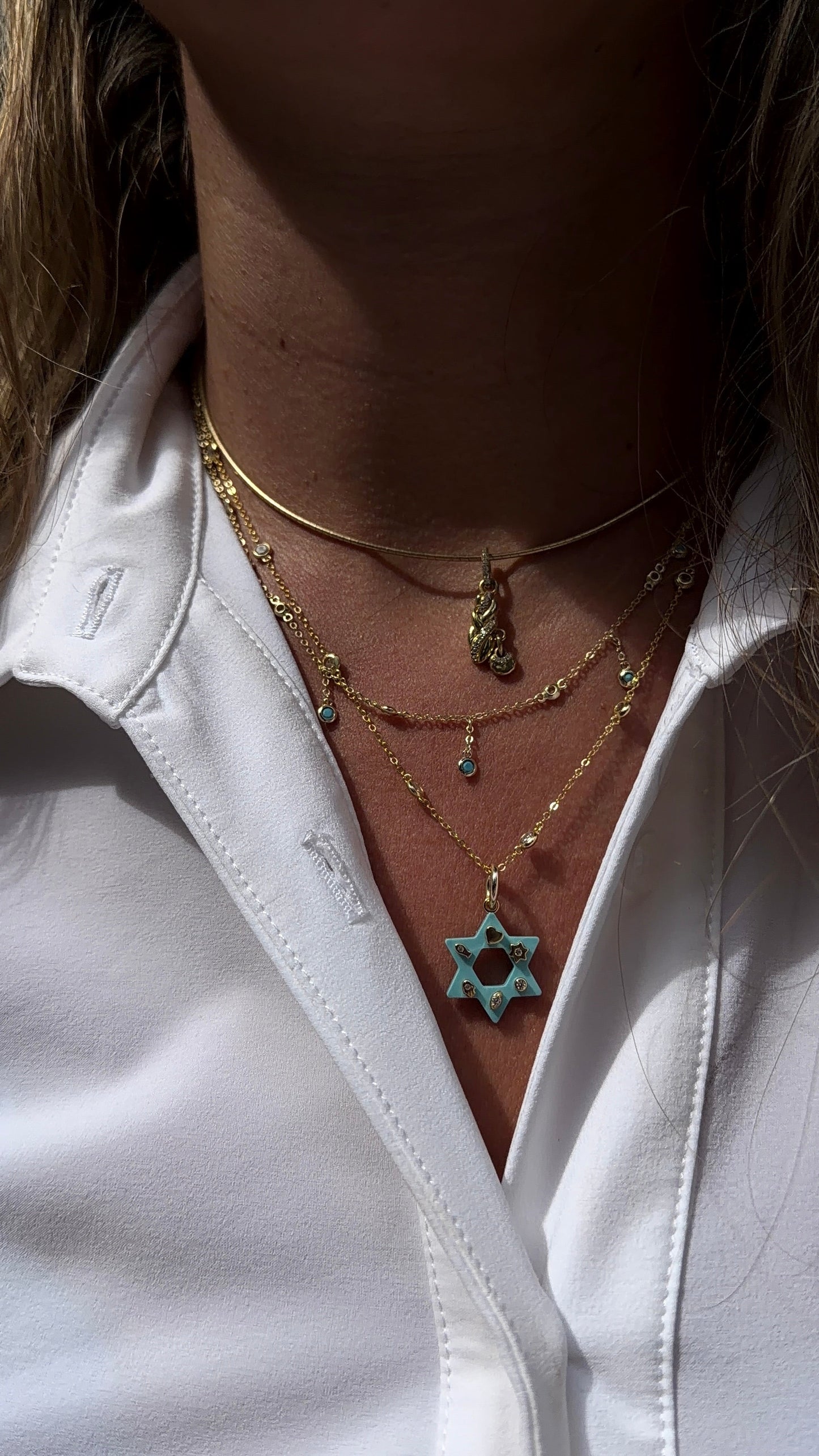 Enamel Star of David Charm 