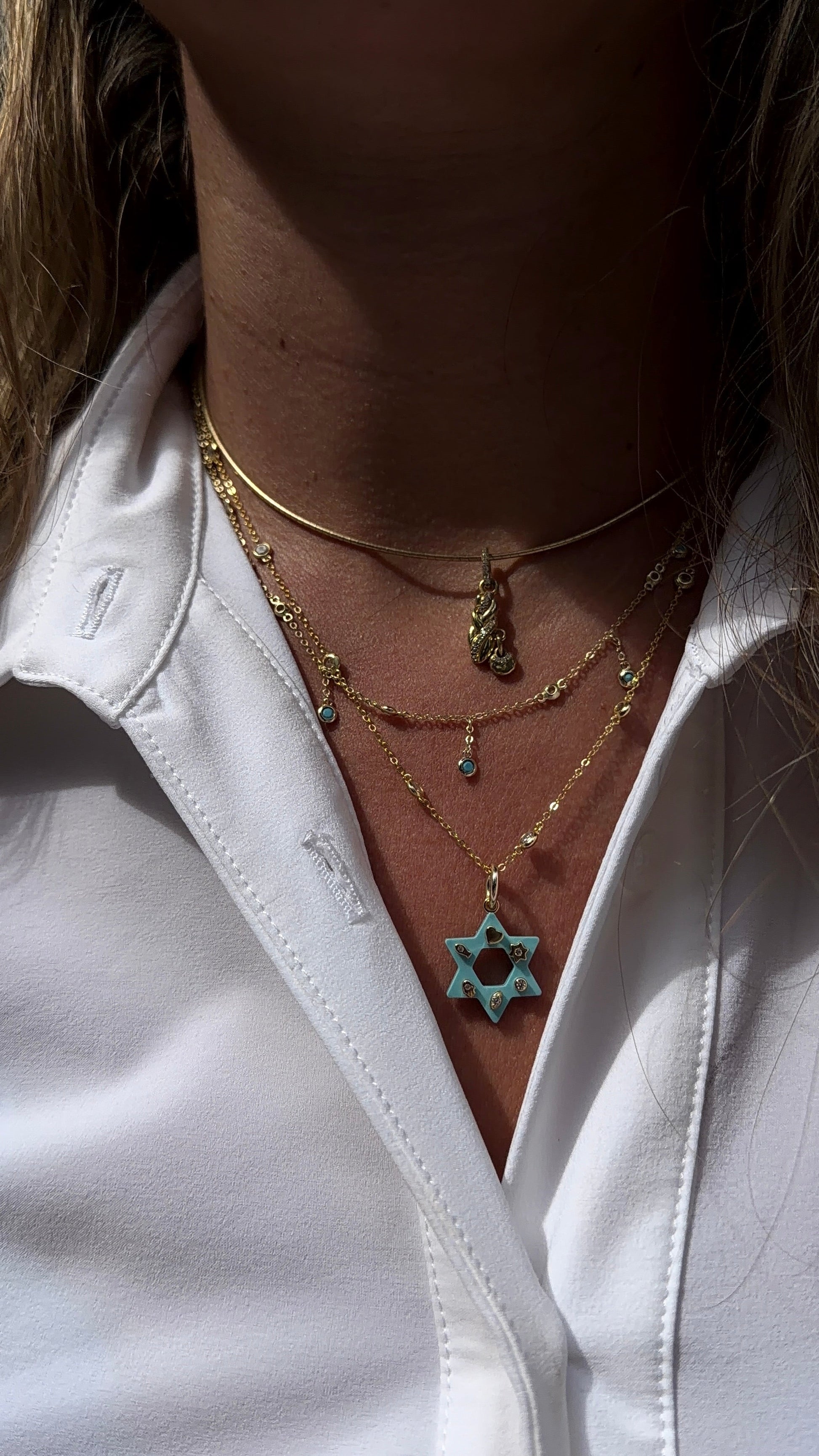 Enamel Star of David Charm 