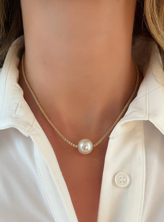 PEARL AND DIAMOND CHOKER 