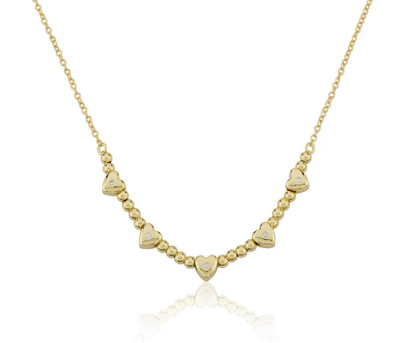Girls Beaded Hearts Necklace 
