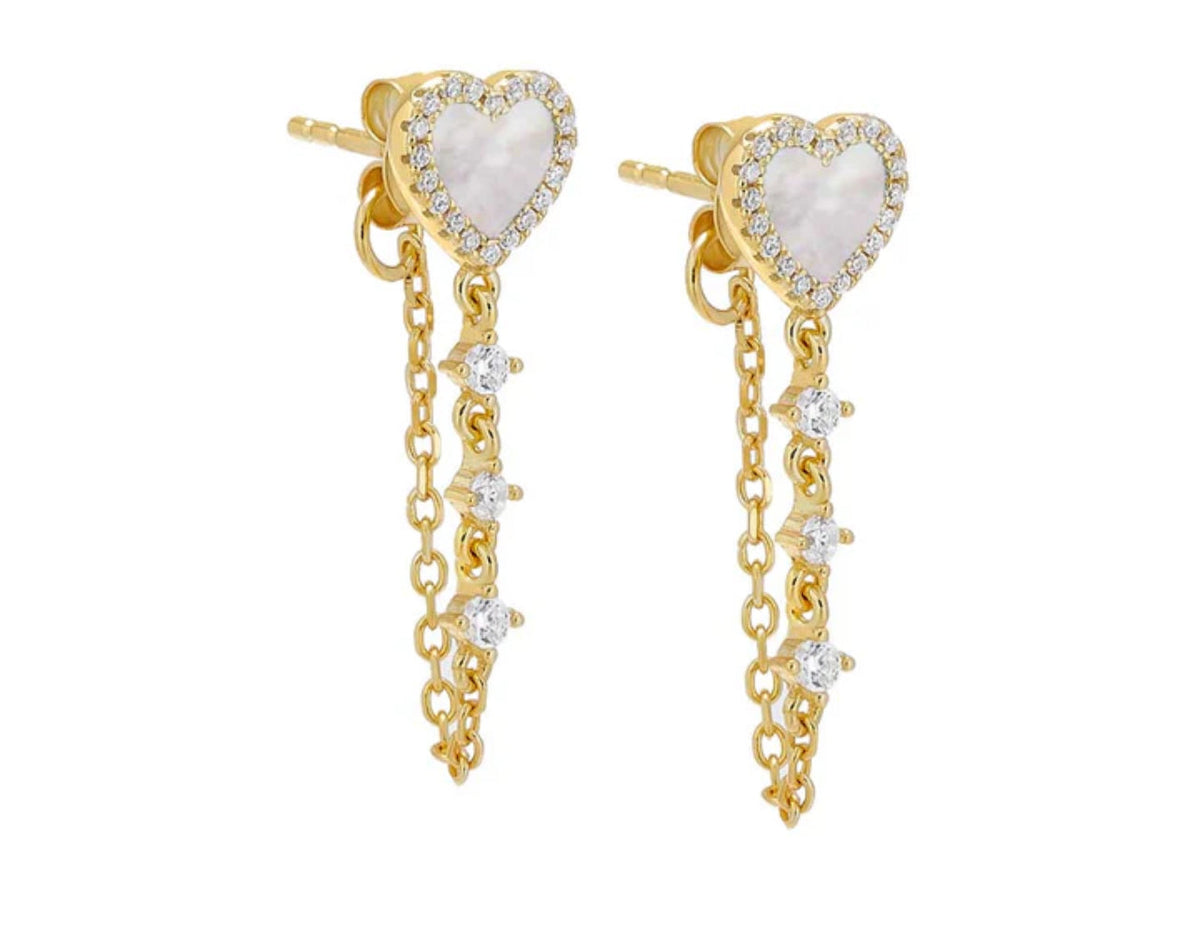 Chain Reaction Heart Studs 