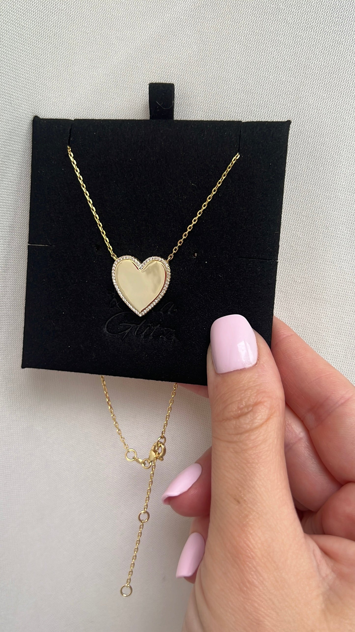 Pave Accent Heart Choker 