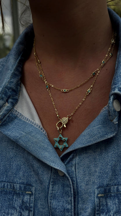 Enamel Star of David Charm 