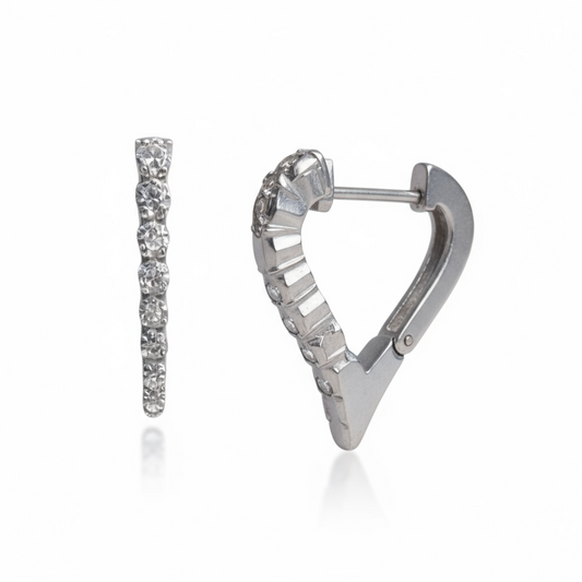 PAVE HEART HUGGIE 
