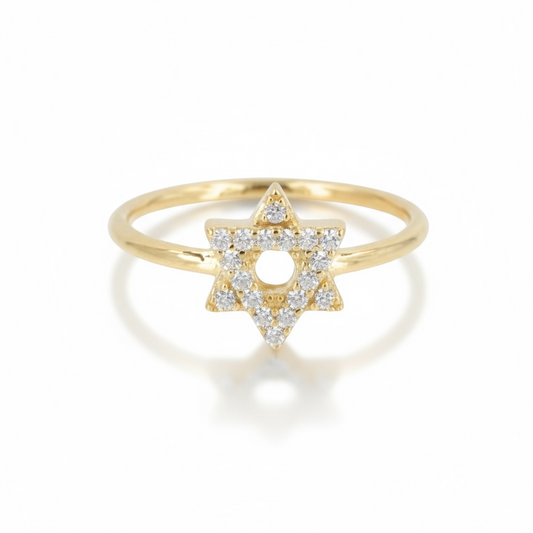 Small Pavé Star of David Ring 