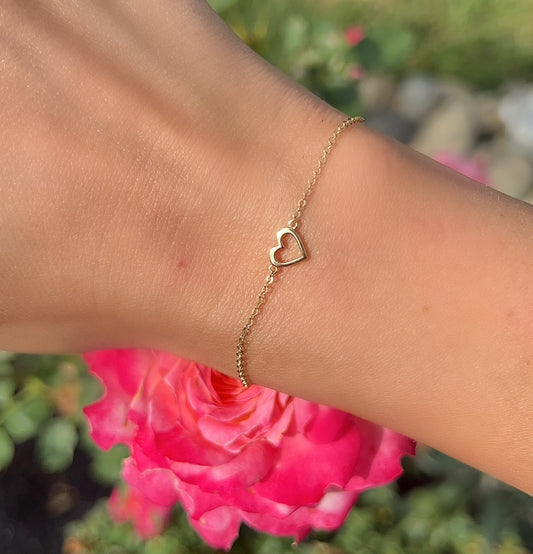 Tiny Open Heart Bracelet 